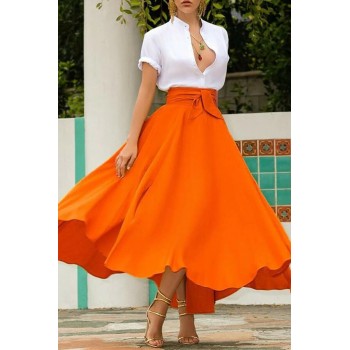 Boho Women's Vintage Pleated Long Maxi Skirt High Waist Evening Party A Line Skirt Stretch Full Length